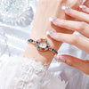 Wholesale Women's Elegant Multicolor Diamond Watch With Alloy Case And Strap Oval Dial