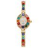 Wholesale Women's Elegant Multicolor Diamond Watch With Alloy Case And Strap Oval Dial