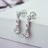 Wholesale Women's Elegant Natural Copper Dropshaped Zircon Earrings