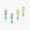 Wholesale Women's Elegant Rectangular Tourmaline Earrings In S925 Sterling Silver With Seiko Craftsmanship And Geometric Design