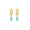 Wholesale Women's Elegant Rectangular Tourmaline Earrings In S925 Sterling Silver With Seiko Craftsmanship And Geometric Design
