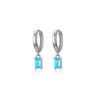 Wholesale Women's Elegant Rectangular Tourmaline Earrings In S925 Sterling Silver With Seiko Craftsmanship And Geometric Design