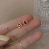 Wholesale Women's Elegant Retro Copper Earrings With Geometric And Water Drop Shapes And Zirconia Design