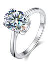 Wholesale Women's Elegant Ring 925 Sterling Silver Geometric Pigeon Egg Moissanite Row Ring With Electroplating