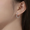 Wholesale Women's Elegant S925 Sterling Silver Ushaped Earrings With Geometric And Letter Patterns Electroplated