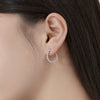 Wholesale Women's Elegant S925 Sterling Silver Ushaped Earrings With Geometric And Letter Patterns Electroplated