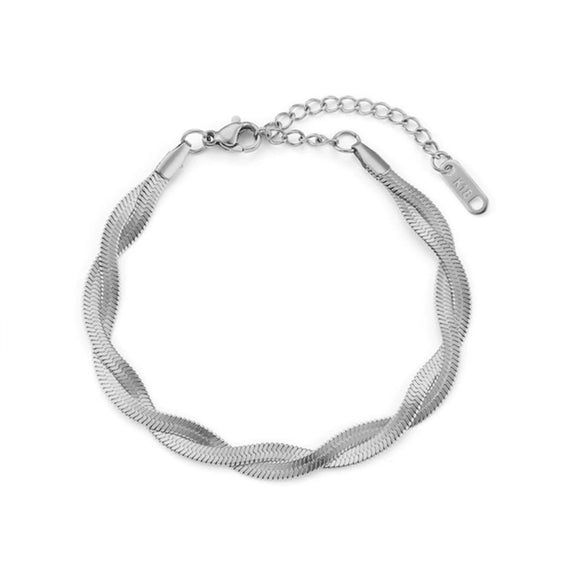 Wholesale Women's Elegant Simple Versatile Titanium Steel Bracelet With Heart Shape Flower Bow Tie Pattern Electroplated