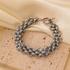 Wholesale Women's Elegant Simple Versatile Titanium Steel Bracelet With Heart Shape Flower Bow Tie Pattern Electroplated