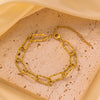 Wholesale Women's Elegant Simple Versatile Titanium Steel Bracelet With Heart Shape Flower Bow Tie Pattern Electroplated