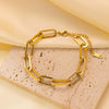 Wholesale Women's Elegant Simple Versatile Titanium Steel Bracelet With Heart Shape Flower Bow Tie Pattern Electroplated