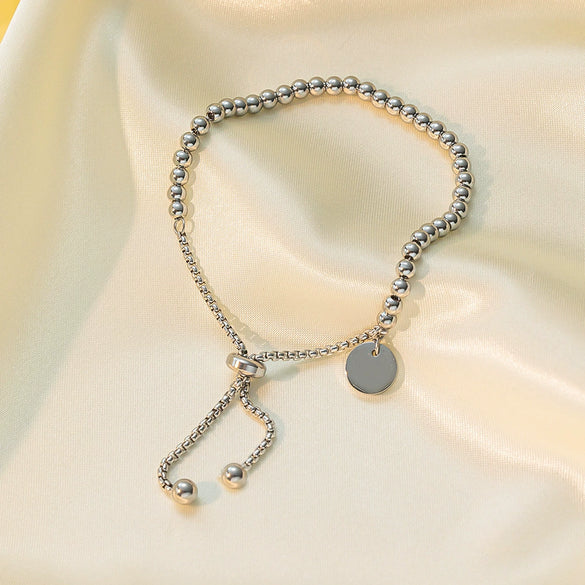 Wholesale Women's Elegant Simple Versatile Titanium Steel Bracelet With Heart Shape Flower Bow Tie Pattern Electroplated