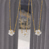 Wholesale Women's Elegant Titanium Steel Necklace With Peach Blossom Flower And Geometric Pattern 18K Gold Plated Clip Bead Chain