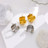 Wholesale Women's Elegant Unique Earrings With Golden Ball Ear Buckle Titanium Steel Material Geometric Pattern 18K Gold Plated