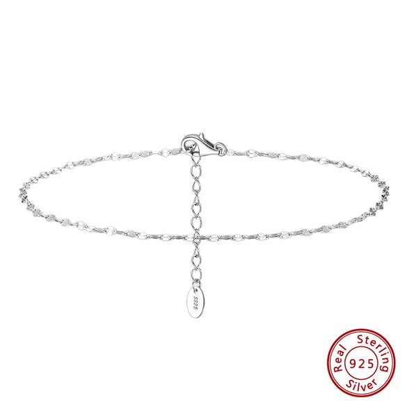 Wholesale Women's Elegant Wave Pattern S925 Sterling Silver Anklet