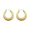 Wholesale Women's Elegant Wheat Ear Hoop Earrings Stainless Steel 18K Goldplated Geometric Ushaped Plants And Flowers Style