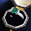 Wholesale Women's Emerald Ring Copper Geometric Zirconia Highend Accessory
