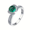 Wholesale Women's Emerald Ring Copper Geometric Zirconia Highend Accessory
