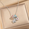 Wholesale Women's Enamel Copper Zircon Inlaid Dripping Oil Animal Zodiac Pattern Circle Pendant Cross Chain Necklace Light Luxury Cute Style