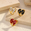 Wholesale Women's Enamel Geometric Stainless Steel Open Ring