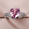 Wholesale Women's Engagement Ring Alloy Heartshaped Inlaid Pink Diamond Zircon Geometric Electroplated