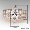 Wholesale Women's Engagement Ring Copper Inlaid Zircon Horse Eye Shaped Geometric Palace Style Jewelry