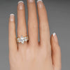 Wholesale Women's Engagement Ring Copper Inlaid Zircon Horse Eye Shaped Geometric Palace Style Jewelry