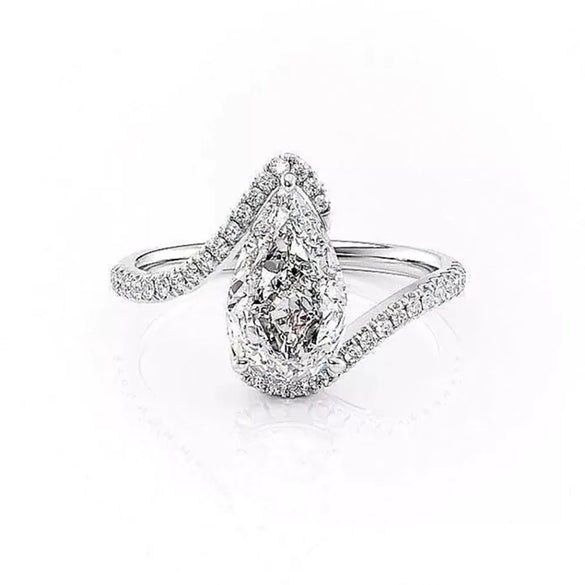 Wholesale Women's Engagement Wedding Ring Copper Geometric Microinlaid Zircon