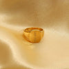 Wholesale Women's English Letter Geometric Stainless Steel Electroplated Ring Jewelry