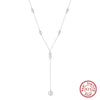 Wholesale Women's Exaggerate Geometric Style S925 Sterling Silver Electroplated Yshaped Long Clavicle Necklace