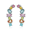 Wholesale Women's Exaggerated Creative Fashion Copper Color Zircon Earrings With Platinum Plating And Pearshaped Design