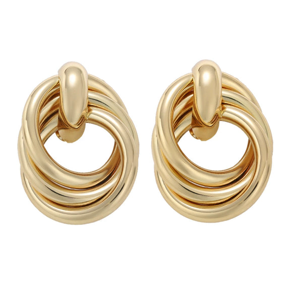 Wholesale Women's Exaggerated Creative Personality Fashion Alloy Inlaid Rhinestone Big Circle Geometric Electroplated Earrings