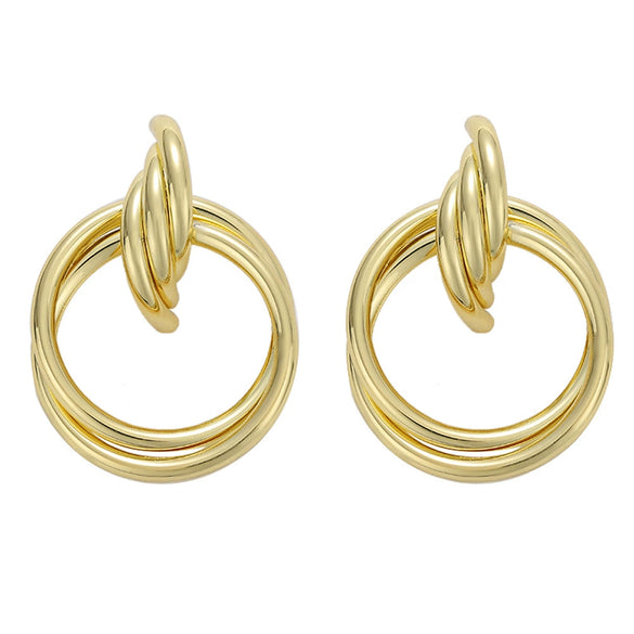 Wholesale Women's Exaggerated Creative Personality Fashion Alloy Inlaid Rhinestone Big Circle Geometric Electroplated Earrings