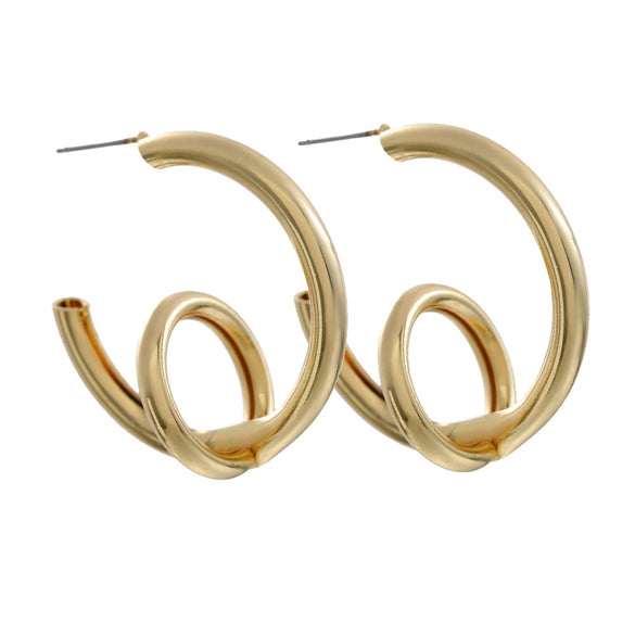 Wholesale Women's Exaggerated Creative Personality Fashion Alloy Inlaid Rhinestone Big Circle Geometric Electroplated Earrings