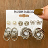 Wholesale Women's Exaggerated Creative Personality Fashion Alloy Inlaid Rhinestone Big Circle Geometric Electroplated Earrings