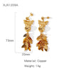 Wholesale Women's Exaggerated Geometric Copper Earrings With Electroplating Design