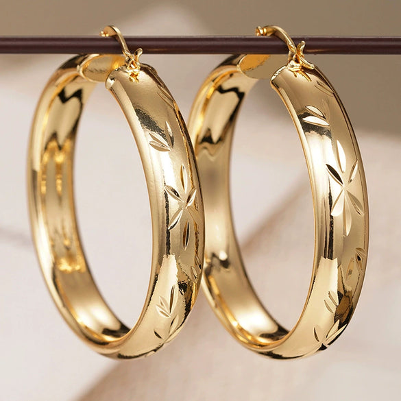 Wholesale Women's Exaggerated Geometric Copper Electroplated Earrings Jewelry