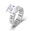 Wholesale Women's Exaggerated Geometric Copper Ring With Zirconia For Fashion Accessory