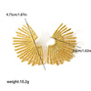 Wholesale Women's Exaggerated Geometric Fanshaped Stainless Steel Electroplated Hoop Earrings
