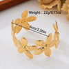 Wholesale Women's Exaggerated Geometric Floral Open Alloy Bracelet With Electroplating