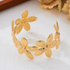 Wholesale Women's Exaggerated Geometric Floral Open Alloy Bracelet With Electroplating