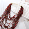 Wholesale Women's Exaggerated Geometric Handwoven Multilayer Beaded Necklace