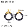 Wholesale Women's Exaggerated Geometric Spiral Acrylic Stainless Steel Earrings With 18K Vacuum Plating In Furnace