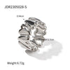 Wholesale Women's Exaggerated Geometric Stainless Steel Ring With 18K Gold Plated Electroplating