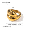 Wholesale Women's Exaggerated Geometric Stainless Steel Ring With 18K Gold Plated Electroplating