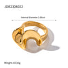 Wholesale Women's Exaggerated Geometric Stainless Steel Ring With 18K Gold Plated Electroplating