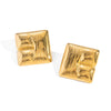 Wholesale Women's Exaggerated Geometric Stripe Stainless Steel Real Gold Plated Earrings