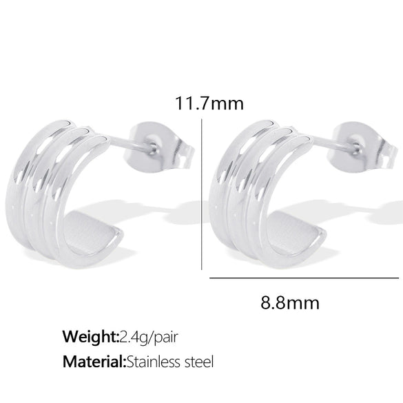 Wholesale Women's Exaggerated Geometric 316L Stainless Steel Earrings With Electroplating
