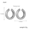 Wholesale Women's Exaggerated Geometric 316L Stainless Steel Gold Plated Ushaped Strip Enamel Oil Drop Earrings Jewelry