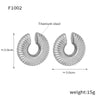 Wholesale Women's Exaggerated Geometric 316L Stainless Steel Gold Plated Ushaped Strip Enamel Oil Drop Earrings Jewelry