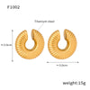 Wholesale Women's Exaggerated Geometric 316L Stainless Steel Gold Plated Ushaped Strip Enamel Oil Drop Earrings Jewelry